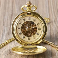 Retro Mechanical Pocket Watch – Roman Numerals & Skeleton Dial | SIVER