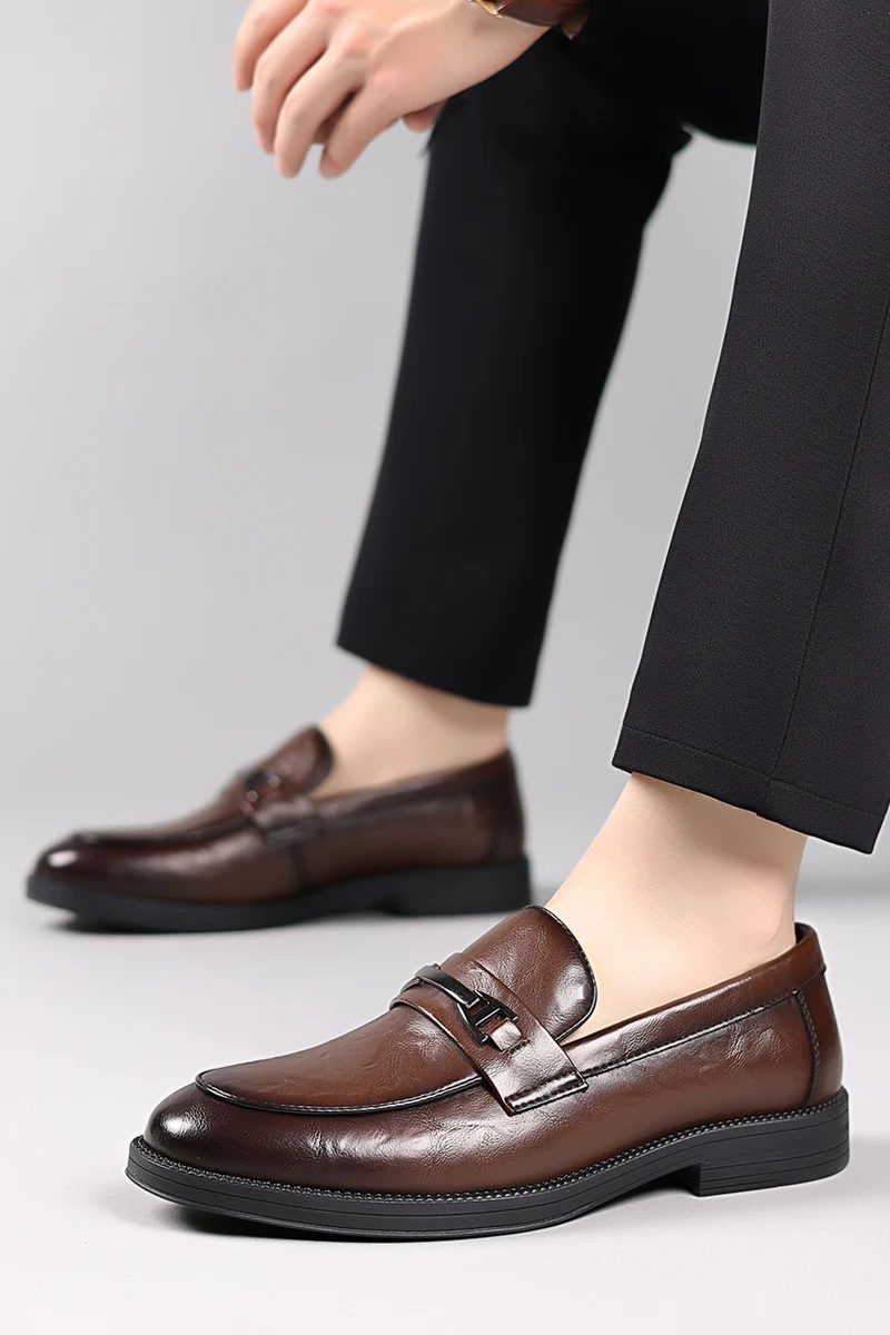 Men’s Cowhide Leather Loafers – Slip-On Casual Shoes with Massage Insole | SIVER - Image 2