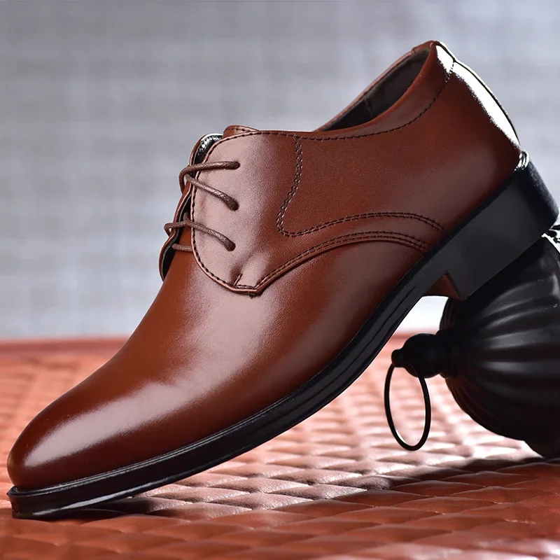 Men’s PU Lace-Up Dress Shoes – Pointed Toe Party Style | SIVER - Image 4