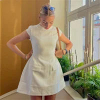 Sleeveless Y2K A-Line Black Dress for Women