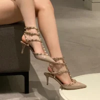 Summer Fashion Pointed Toe Studded Women’s Sandals