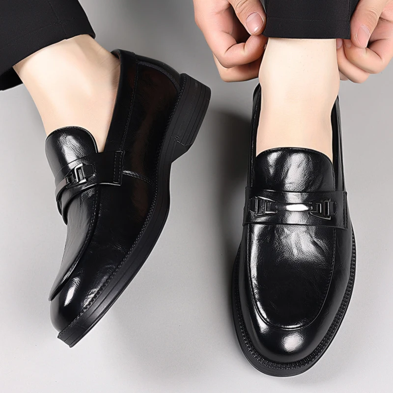 Men’s Cowhide Leather Loafers – Slip-On Casual Shoes with Massage Insole | SIVER - Image 4