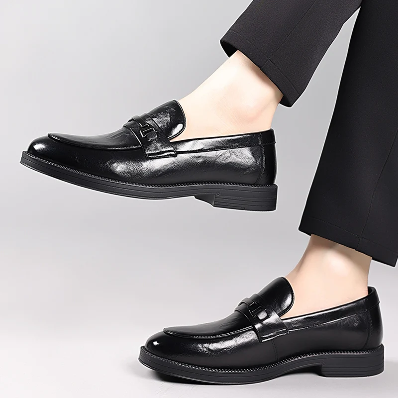 Men’s Cowhide Leather Loafers – Slip-On Casual Shoes with Massage Insole | SIVER - Image 6