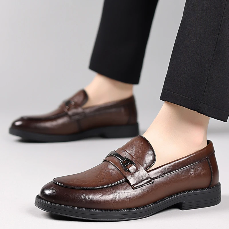 Men’s Cowhide Leather Loafers – Slip-On Casual Shoes with Massage Insole | SIVER - Image 3