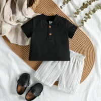 Baby Boys’ Summer Streetwear Set – Jersey Knit Vest & Shorts | SIVER